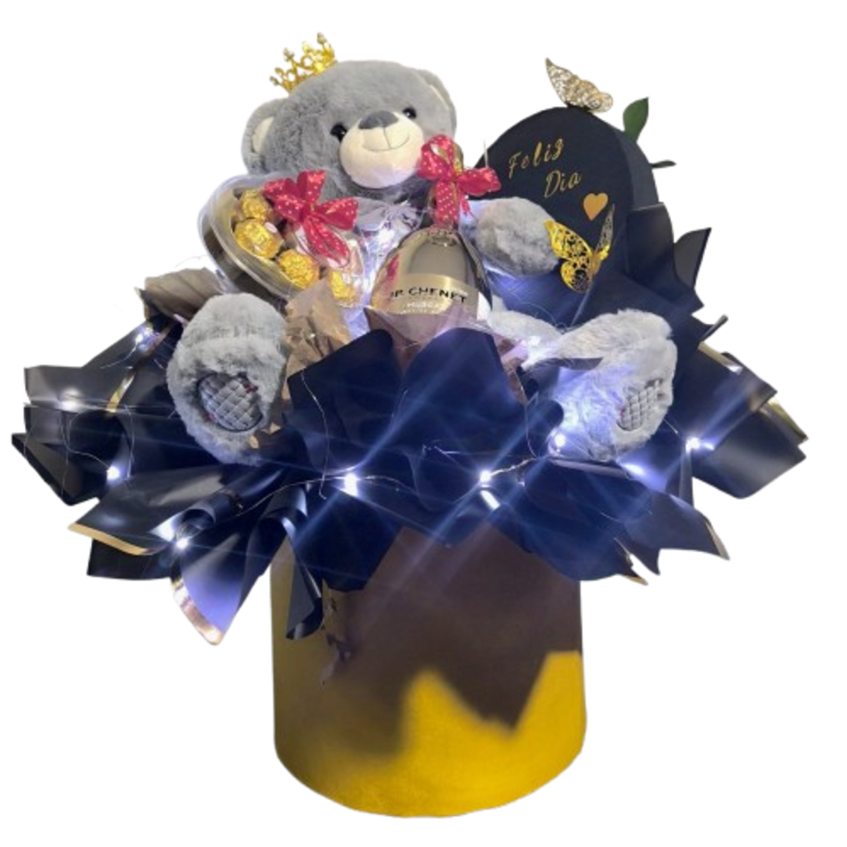 75 Peluche chocolates y vino Caja Glamour - Imagen de 1