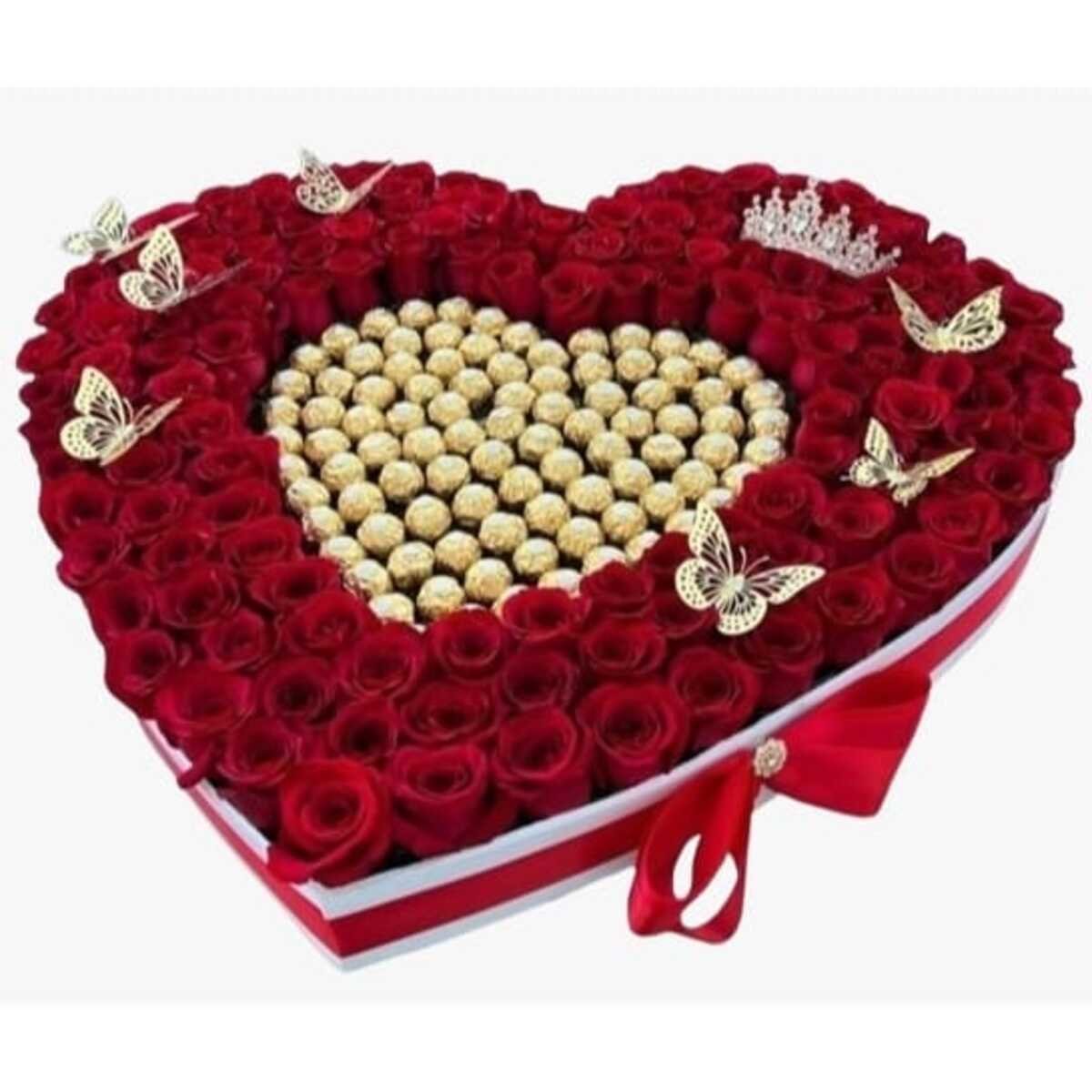 Fusion-de-Amor.jpeg Corazón rosas rojas y chocolates Fusion de Amor - Imagen de 1