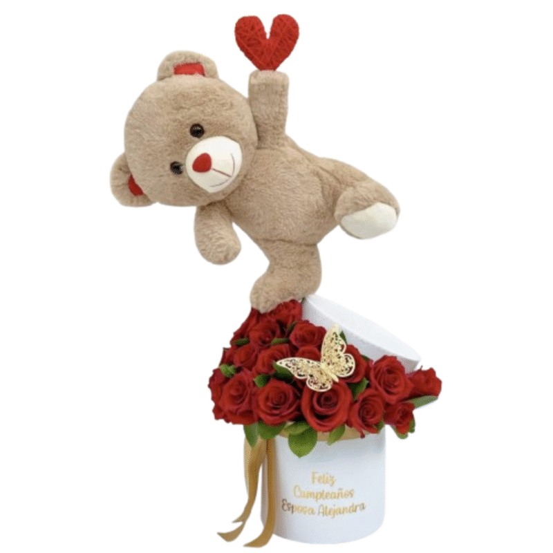 Oso peluche rosas rojas