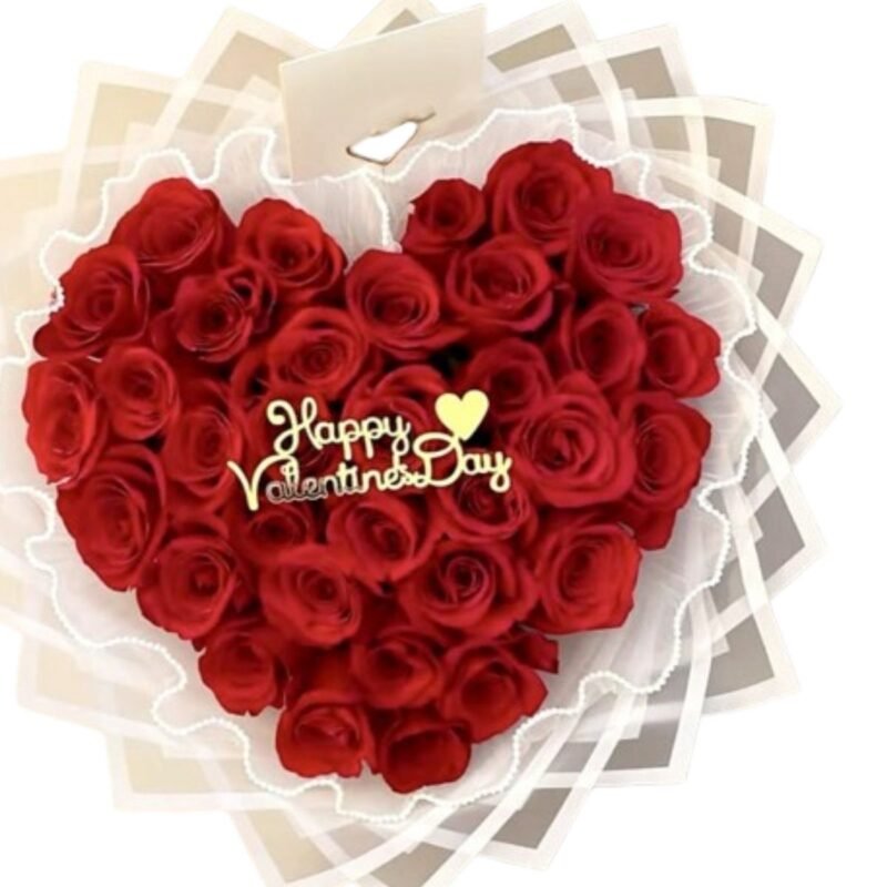 Ramo Corazón de Rosas Rojas – Edición San Valentín