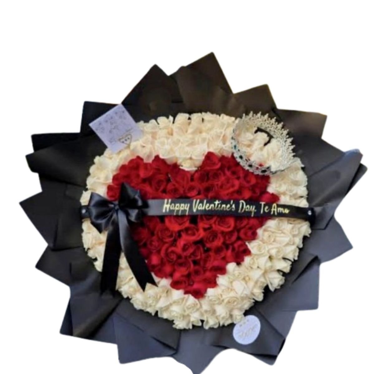 Floristeria (2) Arreglo Floral Corazón Rojo & Blanco (Edición San Valentín) - Imagen de 1