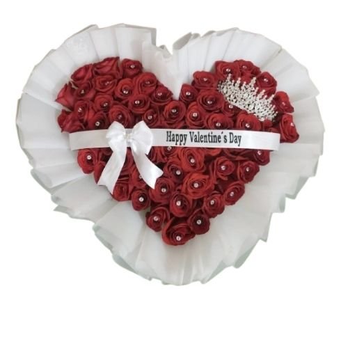 Corazón de 100 Rosas Rojas “Happy Valentine’s Day”